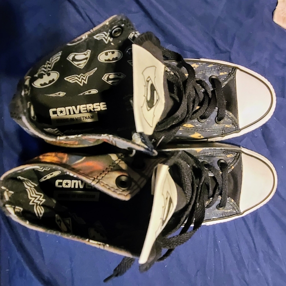 Converse Black and Blue Superhero High-Top Sneakers For Men Or Women! - Picture 6 of 6